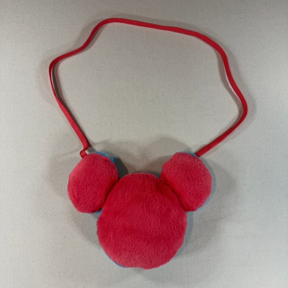 Disney Parks Mickey Mouse Plush Crossbody Bag Colorblock Red Blue Purse
